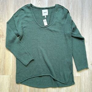 Aerie NWT Oversized Knit Sweater Forest Green Size XS
